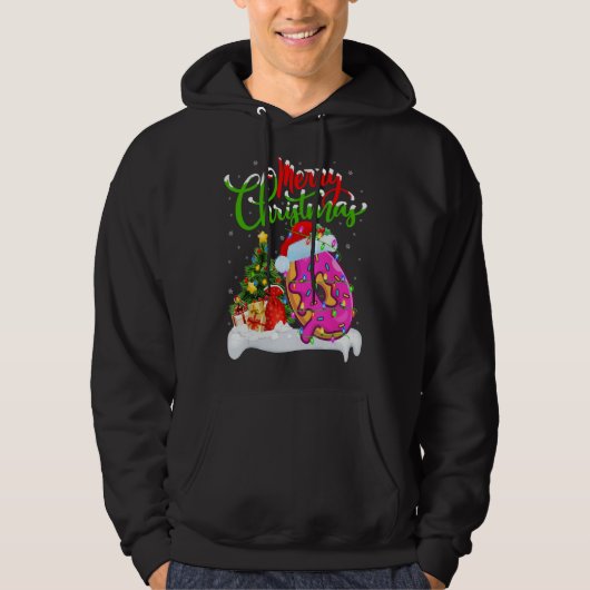 Donuts Food Lover Xmas Decorations Santa Donuts Ch Hoodie (Voorkant)