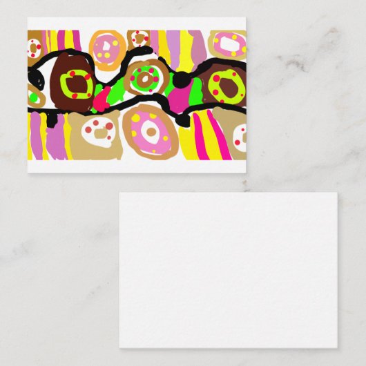 Donuts fun notitiekaartje (Voorkant / Achterkant)