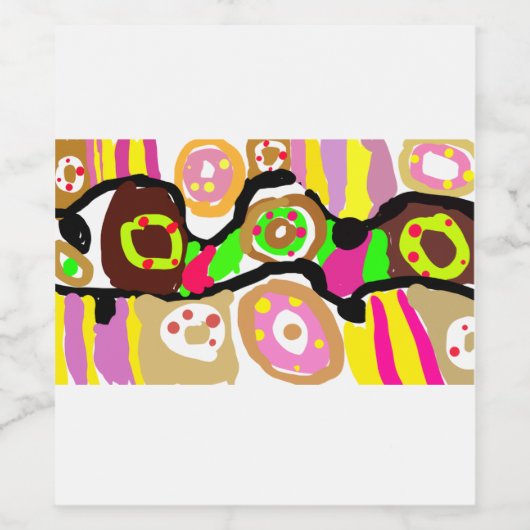 Donuts fun wijn etiket (Enkel label)