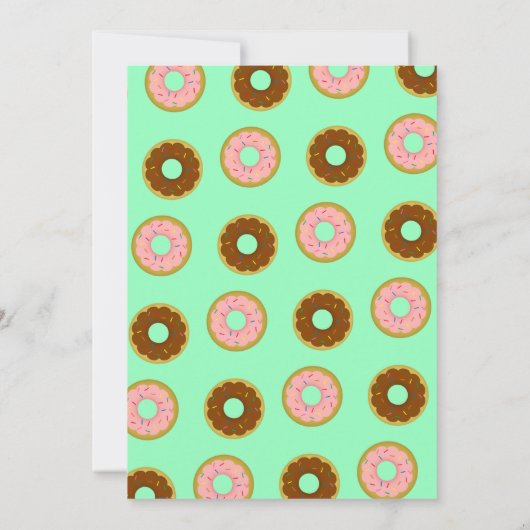 Donuts gesponnen Mint Green Retro Baby Sprinkle Kaart (Achterkant)