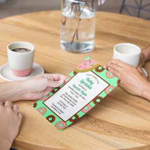 Donuts gesponnen Mint Green Retro Baby Sprinkle Kaart
