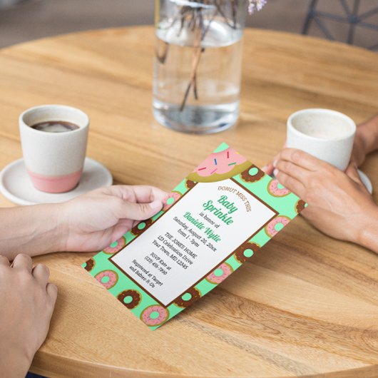 Donuts gesponnen Mint Green Retro Baby Sprinkle Kaart