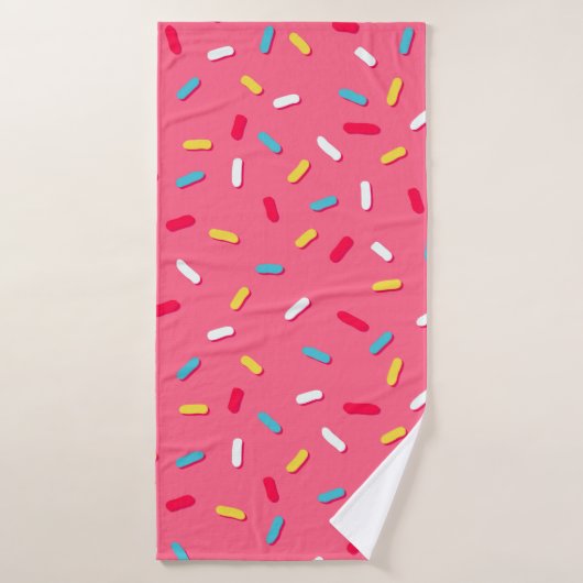 Donut's glaze seamless pattern, pink background, t badhanddoek (Badhanddoek)