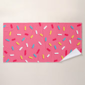 Donut's glaze seamless pattern, pink background, t badhanddoek (Badhanddoek)