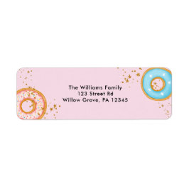 Donuts Gold Sprinkles Roze Retouradres Etiket