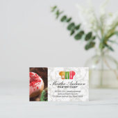 Donuts | Goud wit marmer | Chef Pet Logo Visitekaartje (Staand voorkant)