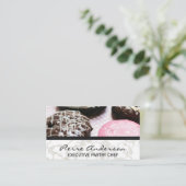 Donuts | Goudmarmer | Lederen Klantenkaartje (Staand voorkant)