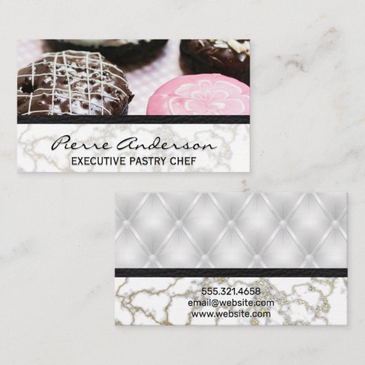 Donuts | Goudmarmer | Lederen Klantenkaartje (Voorkant / Achterkant)