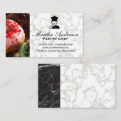 Donuts | Goudwitte marmer | Zwarte marmer Visitekaartje (Voorkant / Achterkant)