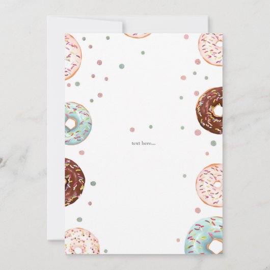 Donuts Grow Up Twee Snelle Waterverf Meisje Verjaa Kaart (Achterkant)