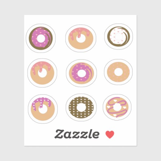 Donuts Harten Set Sticker (Vel)