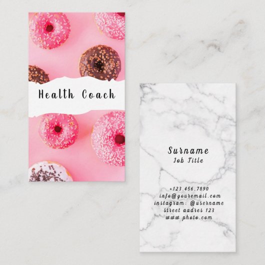 Donuts Health Coach Visitekaartje (Voorkant / Achterkant)