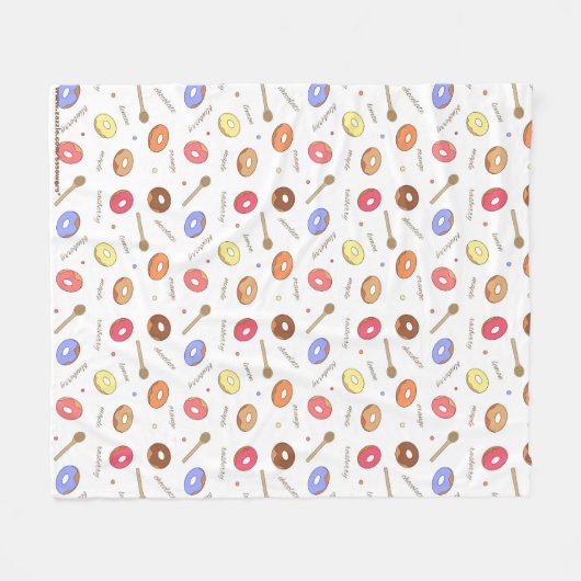 Donuts Homemade Fleece Blanket (Voorkant (Horizontaal))