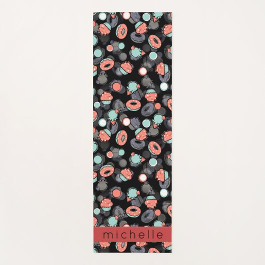 Donuts, Ice Cream, Cupcakes, Dessert, Jouw naam Yogamat (Voorkant)