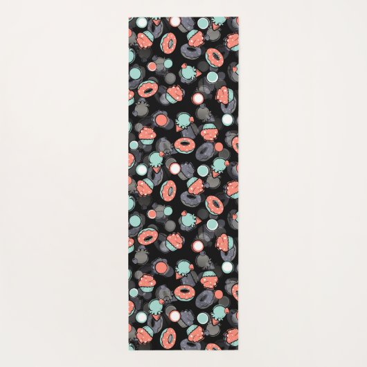 Donuts, ijsroom, cupcakes, dessert, monogram yogamat (Achterkant)