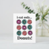 Donuts Ik eet alleen donuts Briefkaart (Staand voorkant)