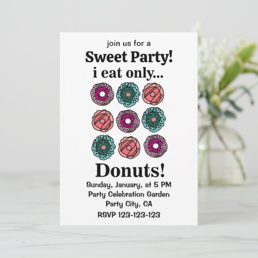 Donuts Ik eet alleen donuts Kaart (Staand voorkant)