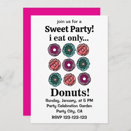 Donuts Ik eet alleen donuts Kaart (Voorkant / Achterkant)