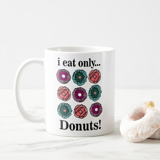 Donuts Ik eet alleen donuts Koffiemok (Met donut)