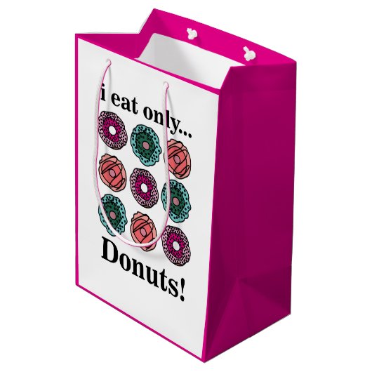 Donuts Ik eet alleen donuts Medium Cadeauzakje (Achterkant Gekanteld)