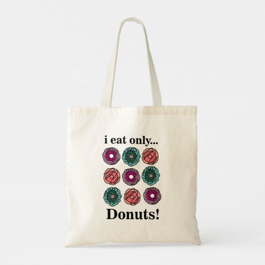 Donuts Ik eet alleen donuts Tote Bag (Achterkant)