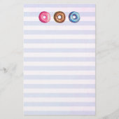 Donuts in roze chocolade en blauw briefpapier (Voorkant)