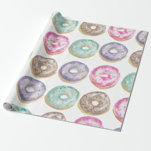 Donuts in waterverf cadeaupapier