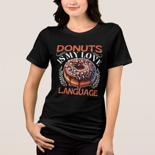 Donuts is mijn liefdestaal Tri-Blend shirt (Voorkant)