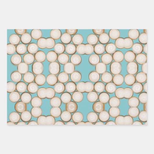 DONUTS KANEEL WERVELINGEN en SKETCHY BLOEMEN Inpakpapier Vel (Voorkant 3)