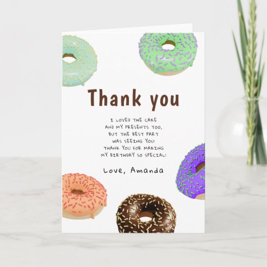 Donuts Kinderverjaardag bedankt (Voorkant)