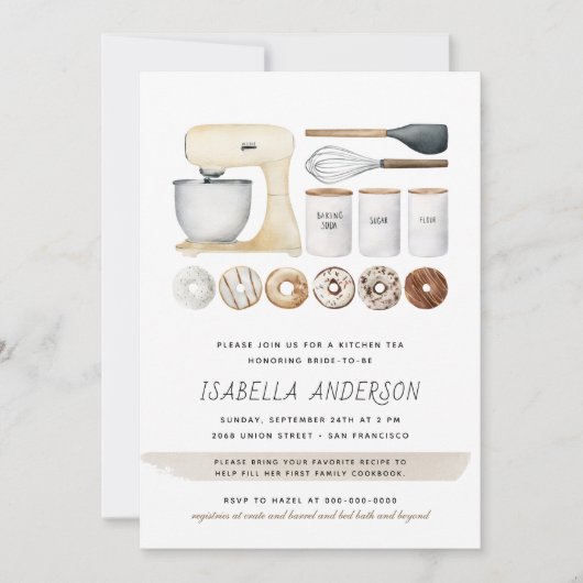 Donuts Kitchen Utensils Boho Vrijgezellenfeest Kaart (Voorkant)