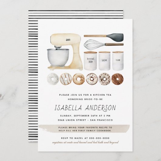 Donuts Kitchen Utensils Boho Vrijgezellenfeest Kaart (Voorkant / Achterkant)