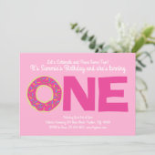 Donuts Kleurrijke 1e Verjaardag Uitnodigingen (Staand voorkant)