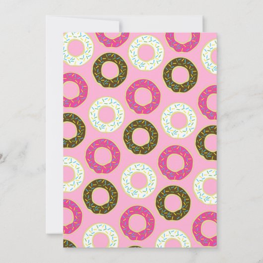 Donuts Kleurrijke 1e Verjaardag Uitnodigingen (Achterkant)