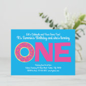 Donuts Kleurrijke 1e Verjaardag Uitnodigingen (Staand voorkant)