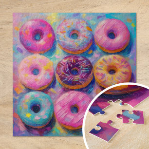 Donuts Kleurrijke Moderne Abstracte Kunst Legpuzzel
