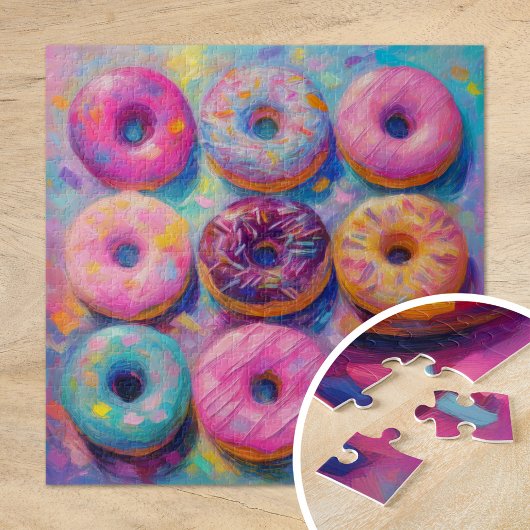 Donuts Kleurrijke Moderne Abstracte Kunst Legpuzzel