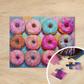 Donuts Kleurrijke Moderne Abstracte Kunst Legpuzzel