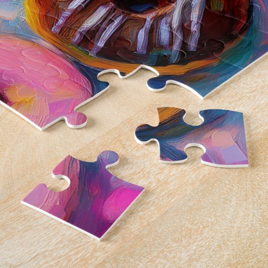 Donuts Kleurrijke Moderne Abstracte Kunst Legpuzzel (Zijkant)