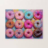 Donuts Kleurrijke Moderne Abstracte Kunst Legpuzzel (Horizontaal)