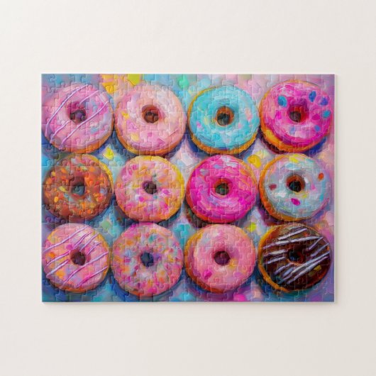 Donuts Kleurrijke Moderne Abstracte Kunst Legpuzzel (Horizontaal)