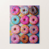 Donuts Kleurrijke Moderne Abstracte Kunst Legpuzzel (Verticaal)