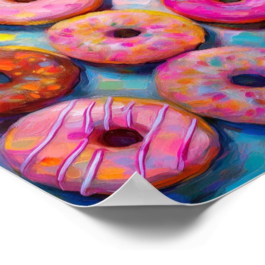 Donuts Kleurrijke Moderne Abstracte Kunst Poster (Hoek)