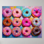 Donuts Kleurrijke Moderne Abstracte Kunst Poster (Voorkant)