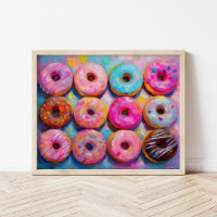 Donuts Kleurrijke Moderne Abstracte Kunst