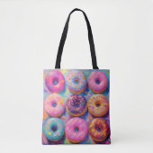 Donuts Kleurrijke Moderne Abstracte Kunst Tote Bag (Voorkant)