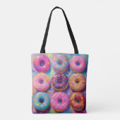 Donuts Kleurrijke Moderne Abstracte Kunst Tote Bag (Achterkant)