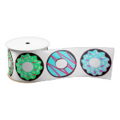 Donuts, kleurrijke voorjaarsvorst satijnen lint (Spoel)