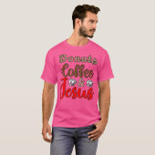 Donuts Koffie Jezus Christus Jezus houdt van je Jo T-shirt (Voorkant volledig)