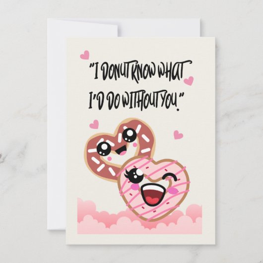 donuts liefde valentijn feestdagenkaart (Voorkant)
